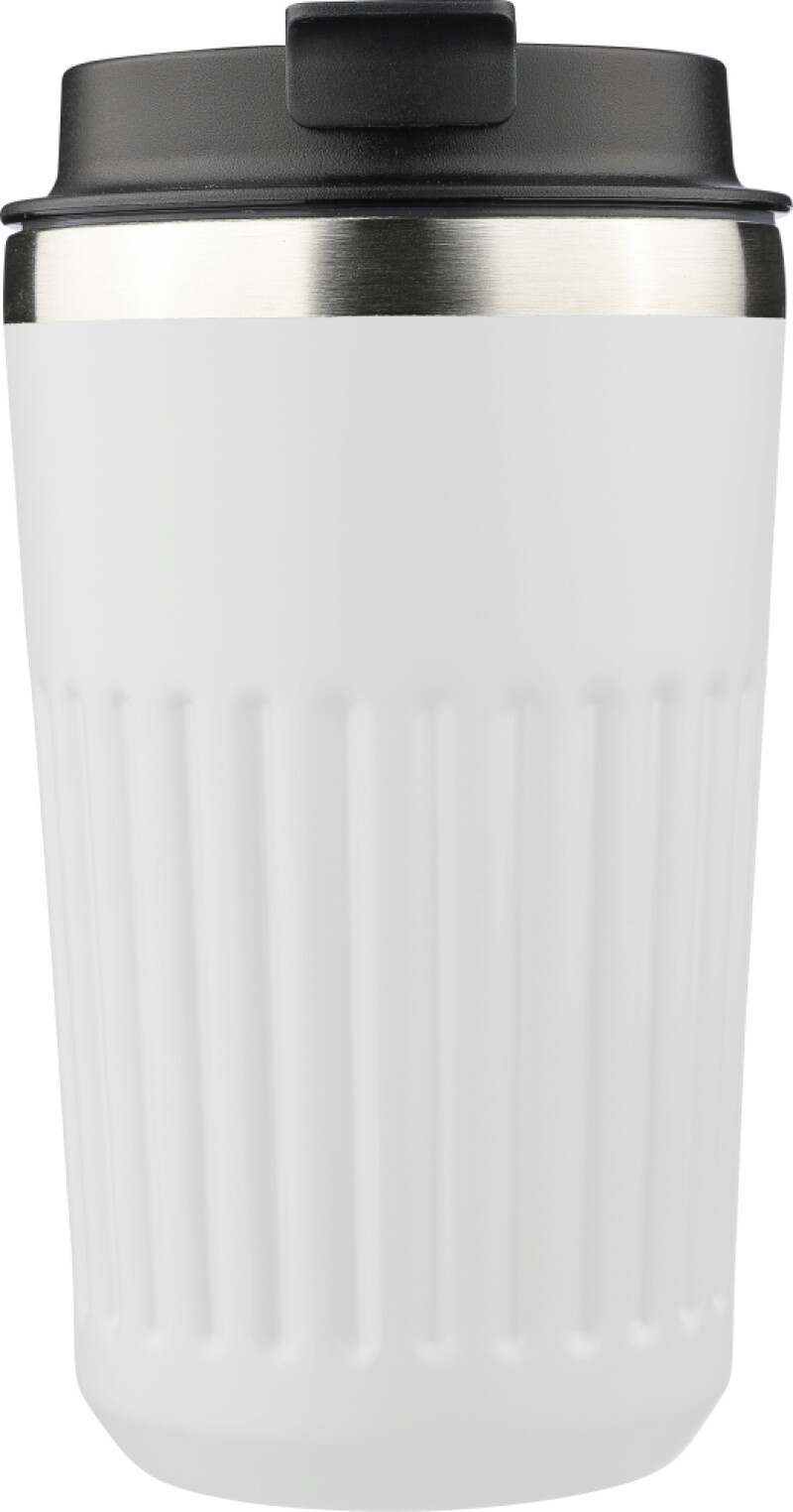 Cestovní termohrnek z recyklované nerezové oceli, 400 ml, bílá