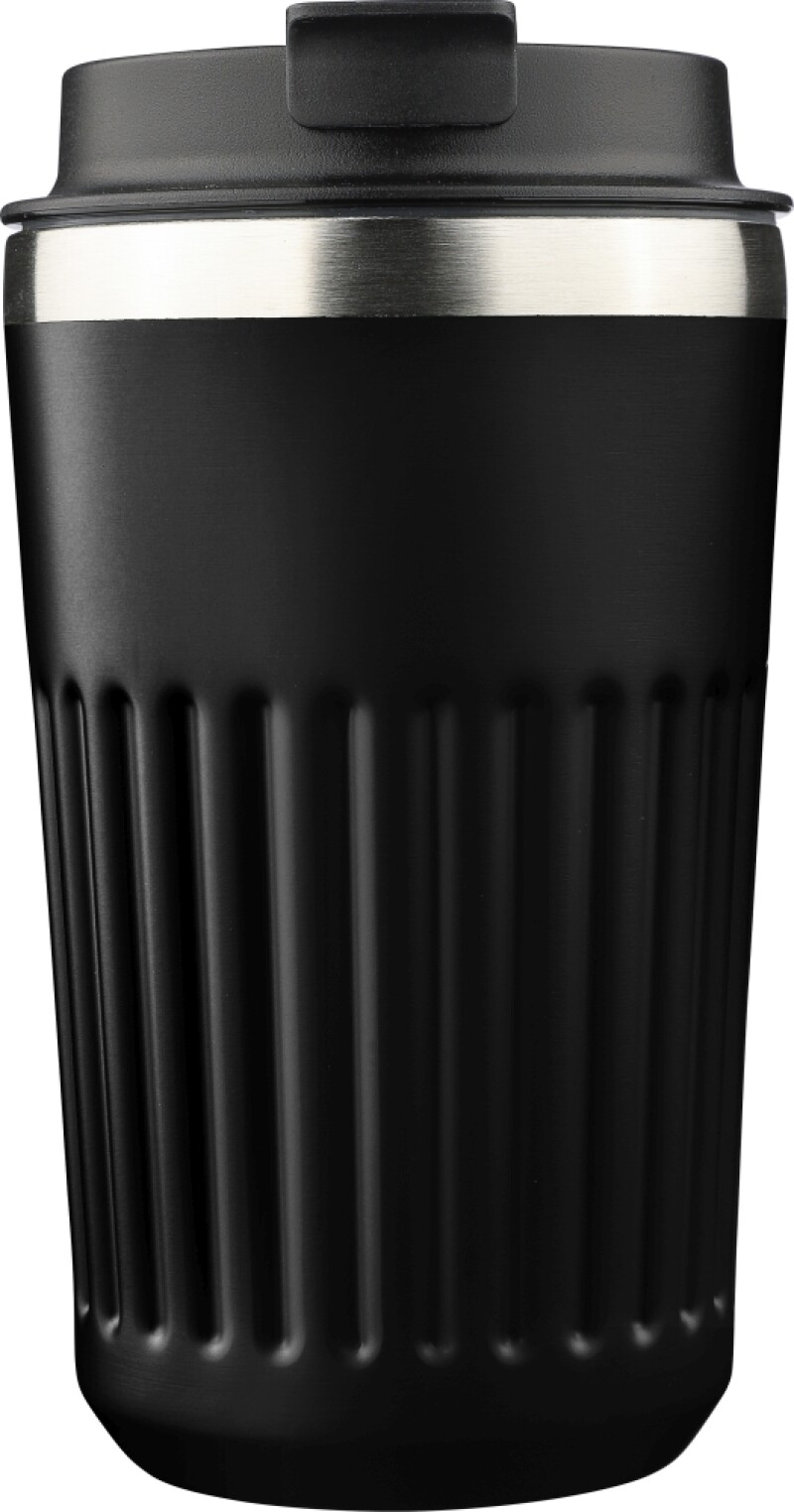 Cestovní termohrnek z recyklované nerezové oceli, 400 ml, černá
