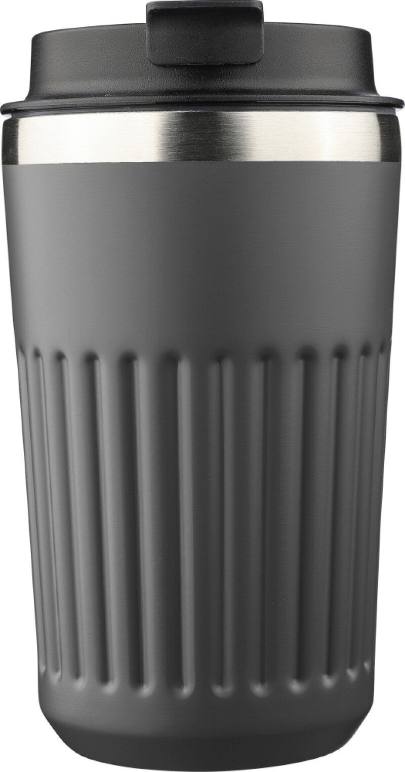 Cestovní termohrnek z recyklované nerezové oceli, 400 ml, šedá