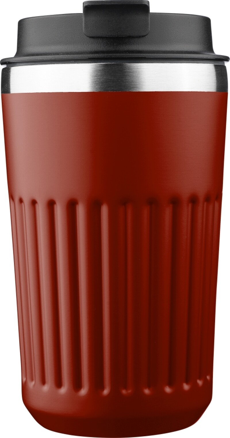 Cestovní termohrnek z recyklované nerezové oceli, 400 ml, vínová