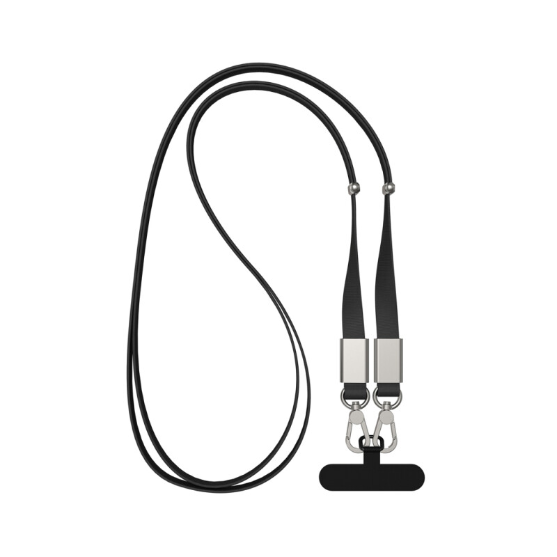 Crossbody lanyard RCS z recyklovaného PET, černá