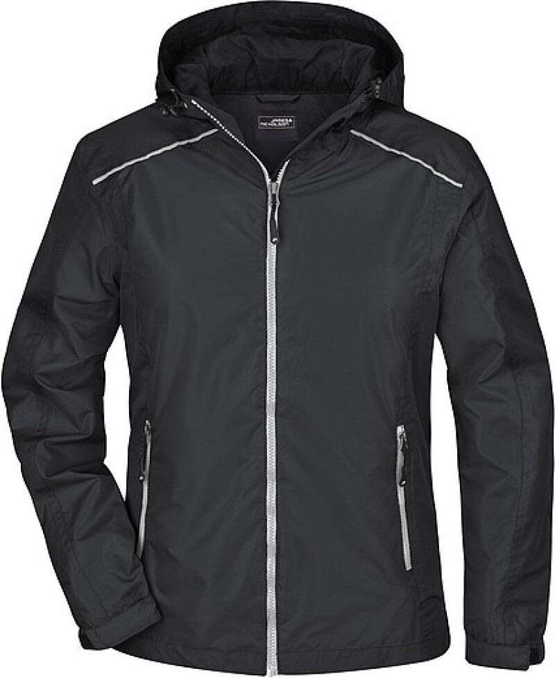Dámská bunda do deště James & Nicholson RAIN, černá, XL
