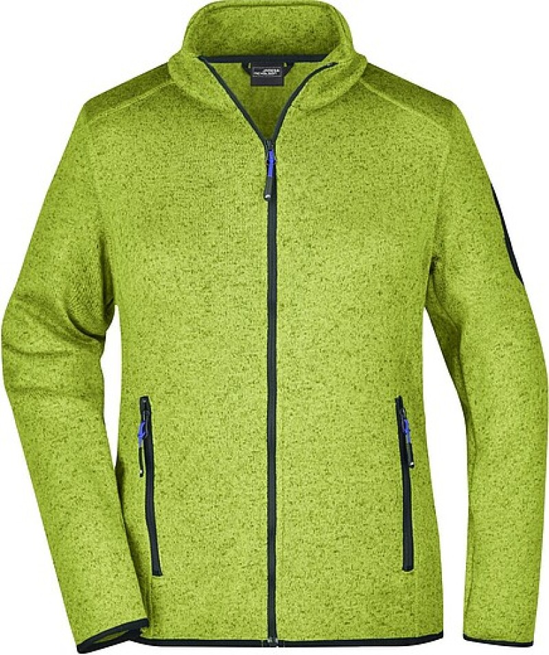 Dámská fleecová bunda James Nicholson knit fleece jacket women, jasně zelená/modrá, vel. S