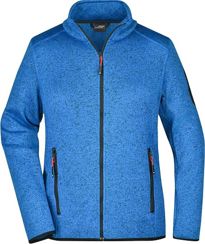 Dámská fleecová bunda James Nicholson knit fleece jacket women, královská modrá/červená, vel. M