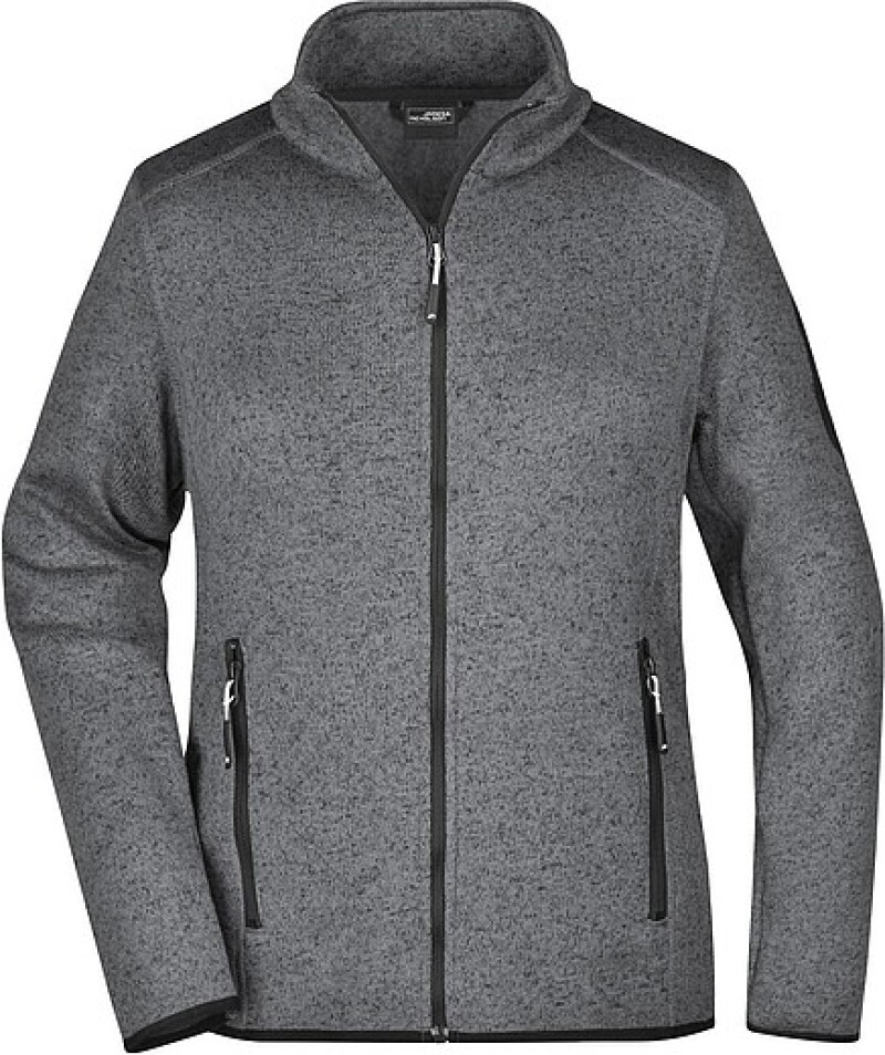 Dámská fleecová bunda James Nicholson knit fleece jacket women, tmavě šedá/stříbrná, vel. XL