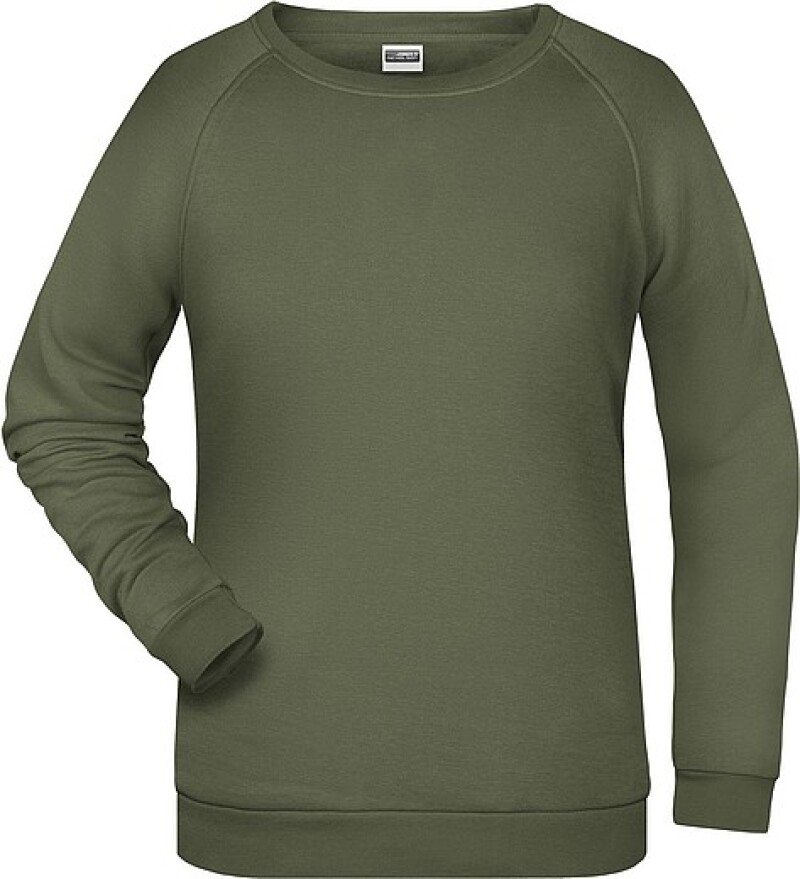 Dámská mikina James Nicholson sweatshirt women, tmavá zelená vojenská, vel. M