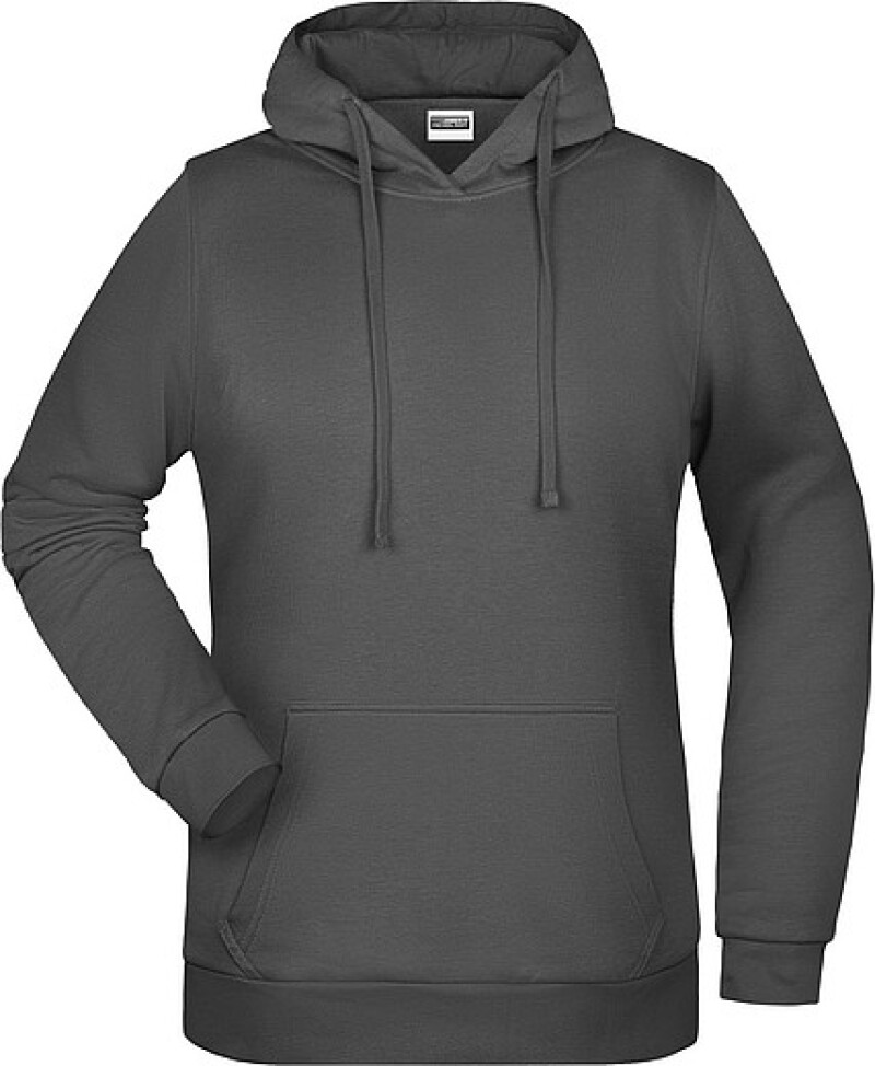 Dámská mikina s kapucí James Nicholson sweat hoodie women, antracitová, vel. 3XL