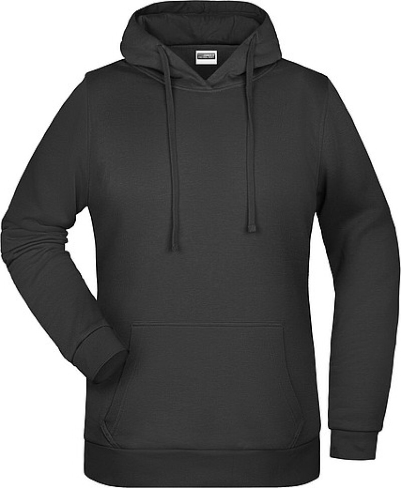 Dámská mikina s kapucí James Nicholson sweat hoodie women, černá, vel. M