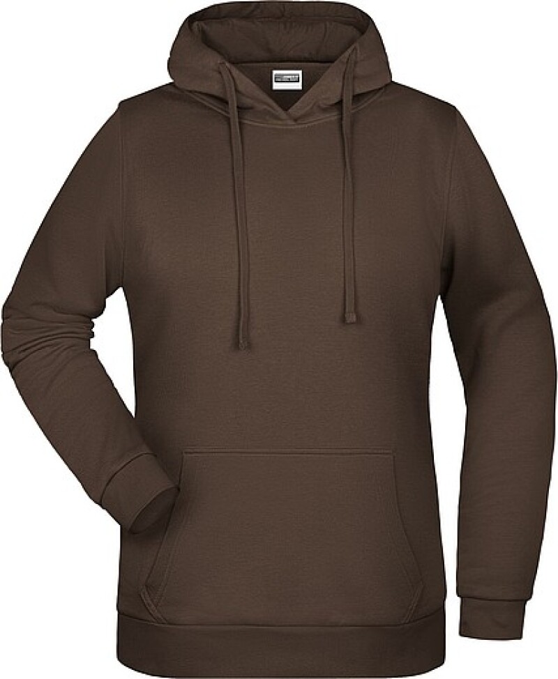 Dámská mikina s kapucí James Nicholson sweat hoodie women, hnědá, vel. XXL
