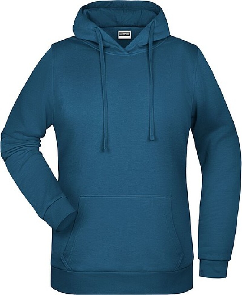 Dámská mikina s kapucí James Nicholson sweat hoodie women, modrozelená, vel. XL