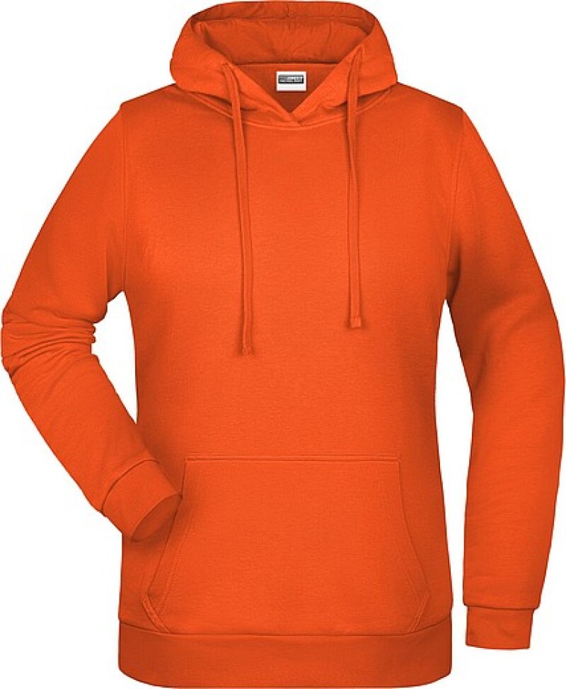 Dámská mikina s kapucí James Nicholson sweat hoodie women, oranžová, vel. XXL