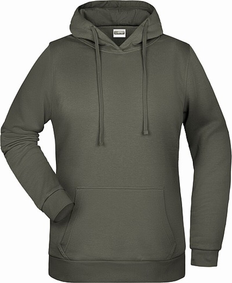 Dámská mikina s kapucí James Nicholson sweat hoodie women, šedá, vel. S