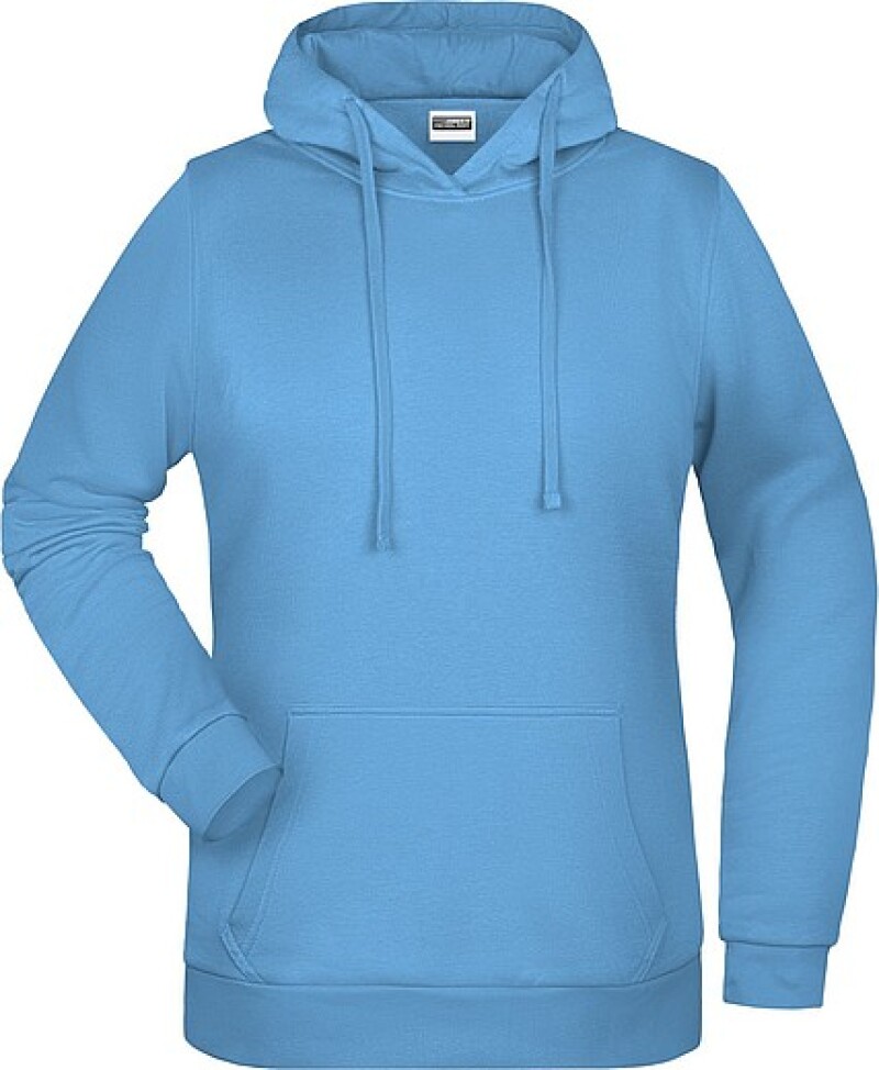 Dámská mikina s kapucí James Nicholson sweat hoodie women, sv. modrá, vel. XXL