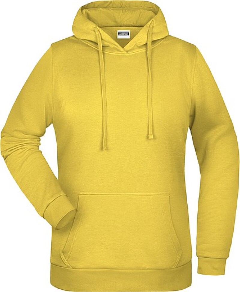 Dámská mikina s kapucí James Nicholson sweat hoodie women, sv. žlutá, vel. 3XL