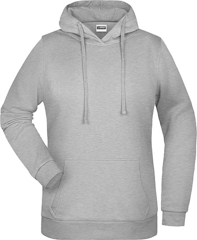 Dámská mikina s kapucí James Nicholson sweat hoodie women, tmavě šedý melír, vel. XXL