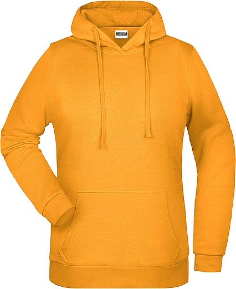 Dámská mikina s kapucí James Nicholson sweat hoodie women, tmavě žlutá, vel. L