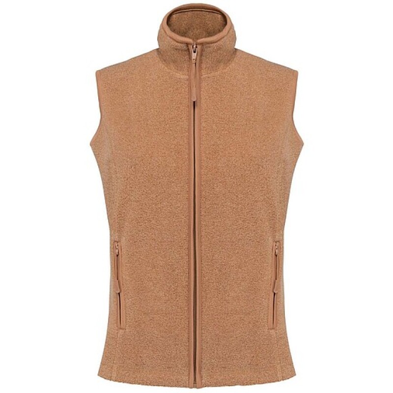 Dámská mikrofleecová vesta Kariban fleece vest women, hnědý melír, vel. 4XL