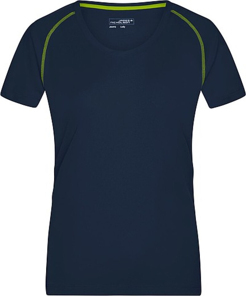 Dámské sportovní tričko James Nicholson sports T-shirt women, námořní modrá/jasně žlutá, vel. XL