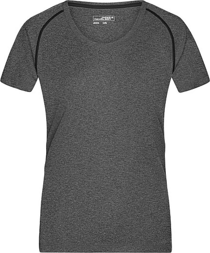 Dámské sportovní tričko James Nicholson sports T-shirt women, šedý melír/černá, vel. XL