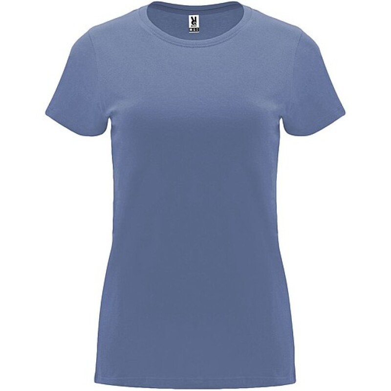 Dámské tričko s krátkým rukávem, ROLY CAPRI, riflové barvy, vel. 2XL
