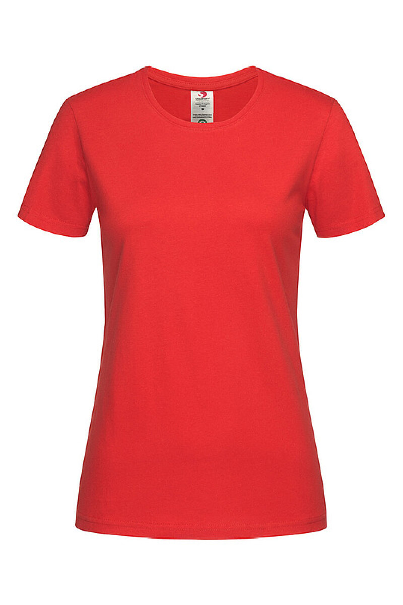 Dámské tričko STEDMAN CLASSIC-T ORGANIC WOMEN z bio bavlny, červená, S
