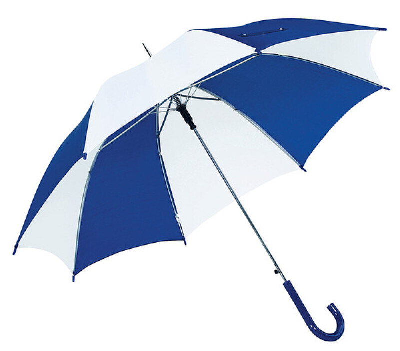 deštník modro bílý modrá hůl, průměr 103 cm.