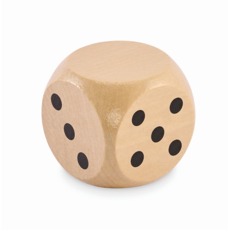 Dřevěná kostka 5 cm, béžová