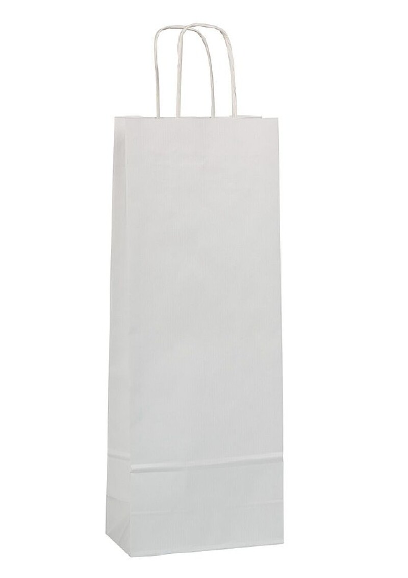 DUNEO Papírová taška na víno 14 x 8 x 40 cm, bílá