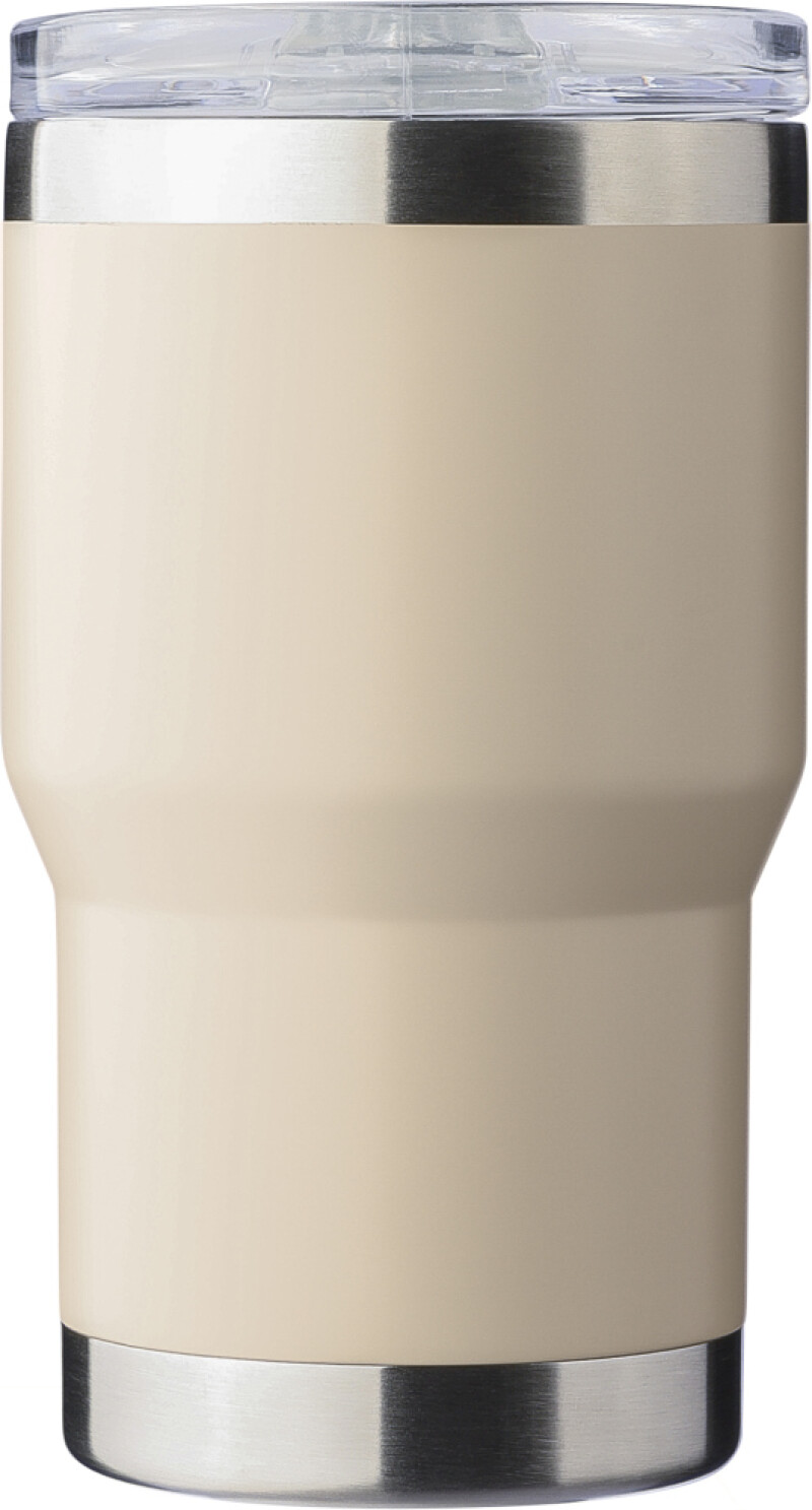 Dvoustěnný cestovní termohrnek z recyklované nerezové oceli 350 ml, béžová