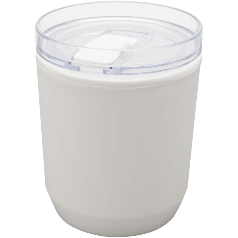 Dvoustěnný kelímek z recyklovaného plastu 180 ml, bílá