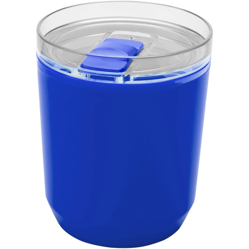 Dvoustěnný kelímek z recyklovaného plastu 180 ml, modrá