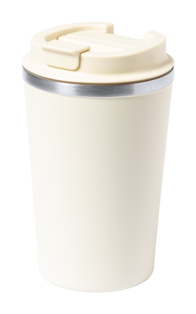 Dvoustěnný nerezový termohrnek, 350ml, béžový