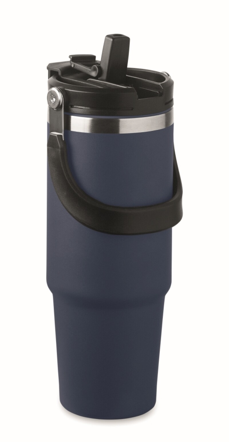 PITESTI Dvoustěnný XXL termohrnek z recyklované nerezové oceli, 850 ml, námořní modrá