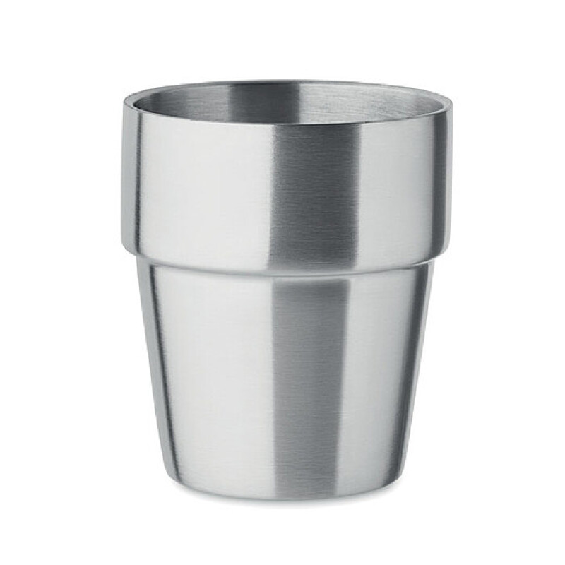 Dvoustěnný pohárek 250 ml, stříbrná