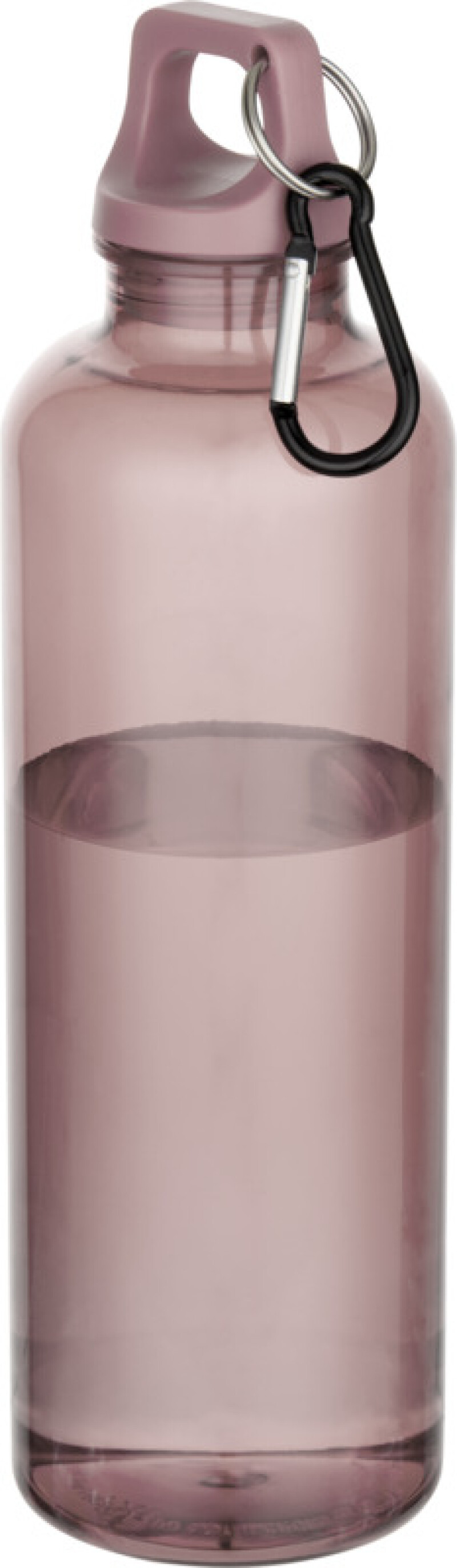 Láhev z recyklovaného plastu s karabinou 750 ml, růžovohnědá