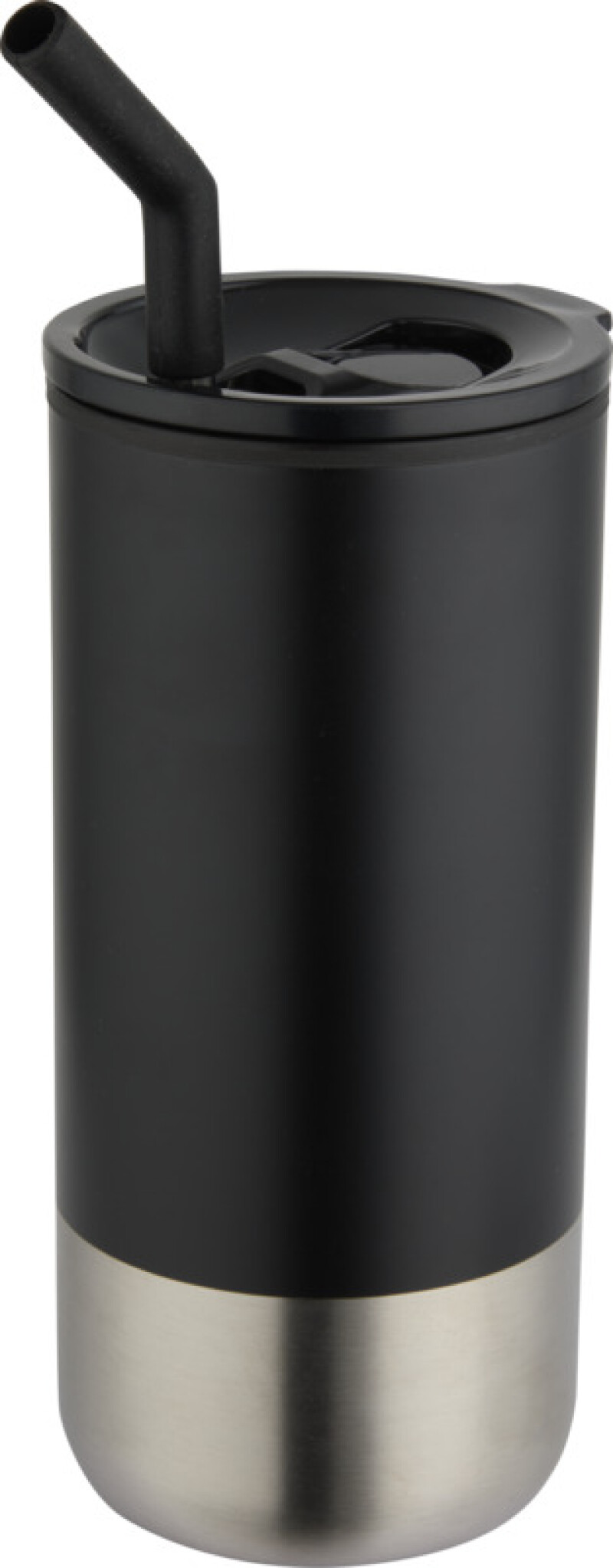 Termohrnek s brčkem 480 ml, černá