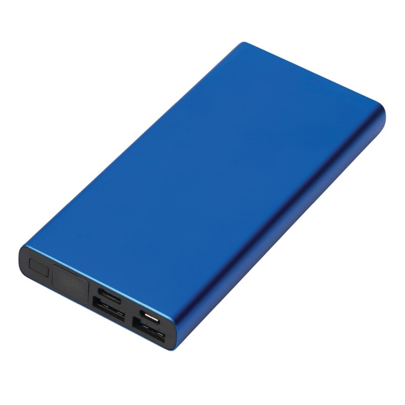 Hliníková powerbanka 10 000 mAh, modrá
