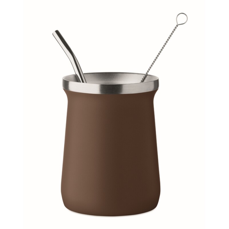 Hrnek na čaje Yerba maté 240 ml, hnědá