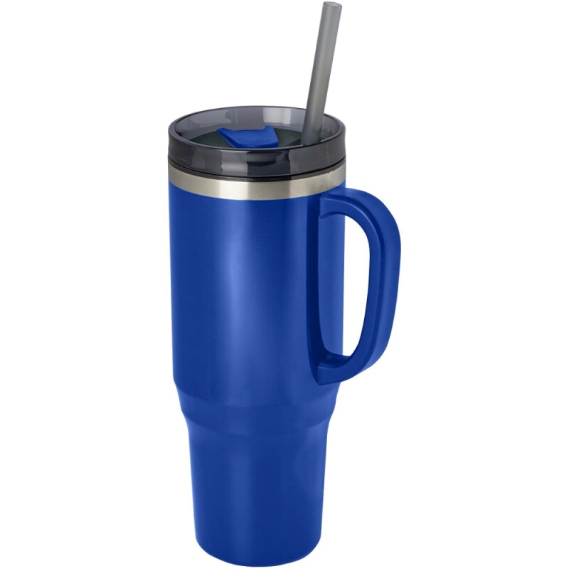Hrnek s brčkem 1200ml, královská modrá
