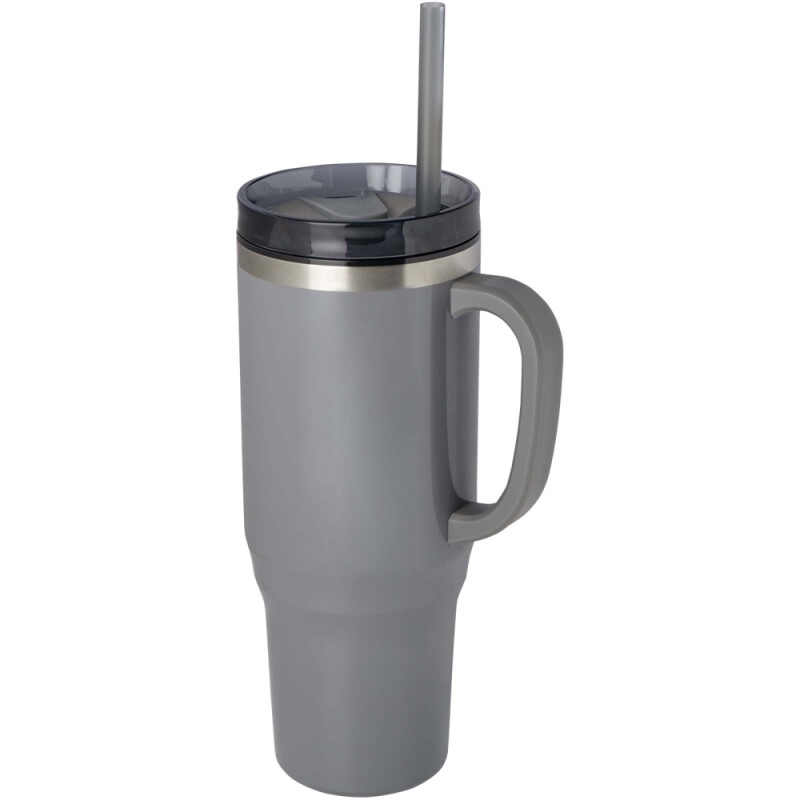 Hrnek s brčkem 1200ml, šedá