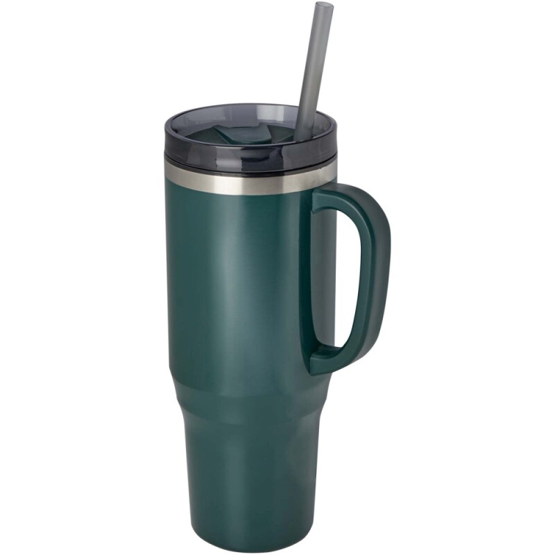 Hrnek s brčkem 1200ml, sytě zelená
