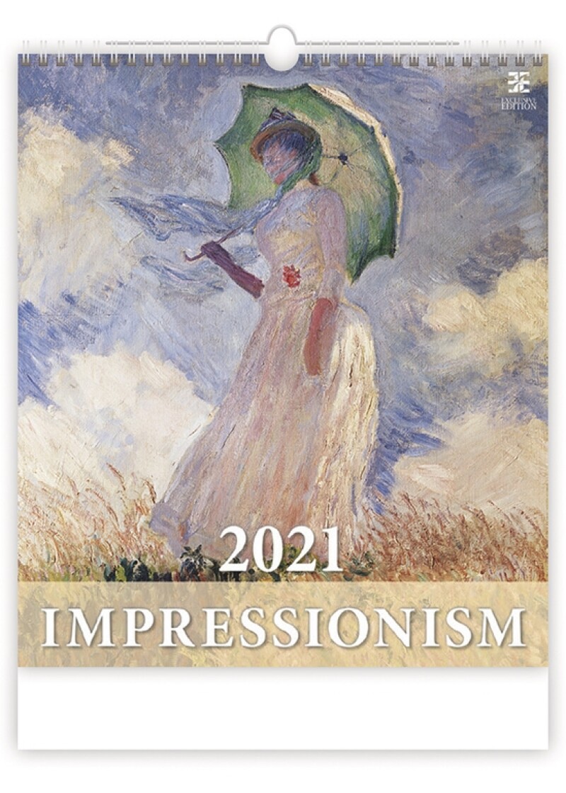 Impressionism 2027, nástěnný kalendář, prodloužená záda