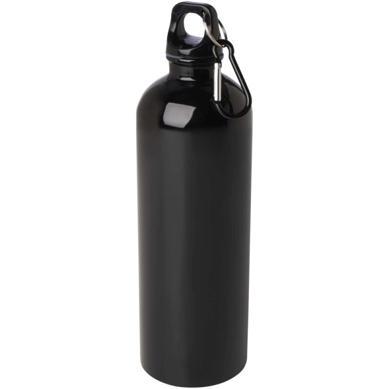 Jednostěnná láhev na vodu z nerezové oceli s karabinou 750ml, černá