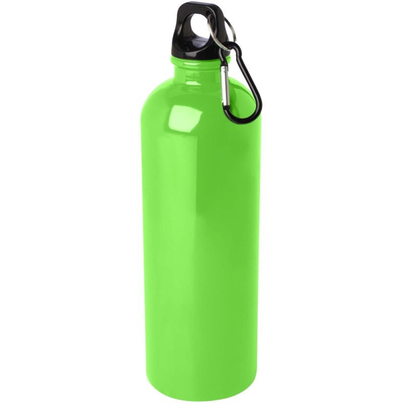 Jednostěnná láhev na vodu z nerezové oceli s karabinou 750ml, jasně zelená