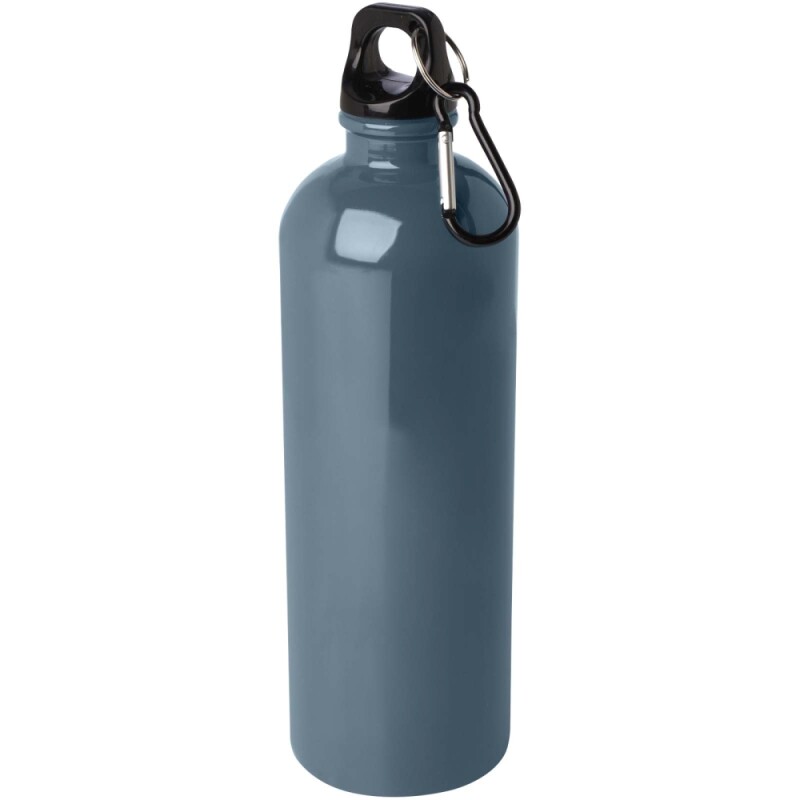 Jednostěnná láhev na vodu z nerezové oceli s karabinou 750ml, modrošedá