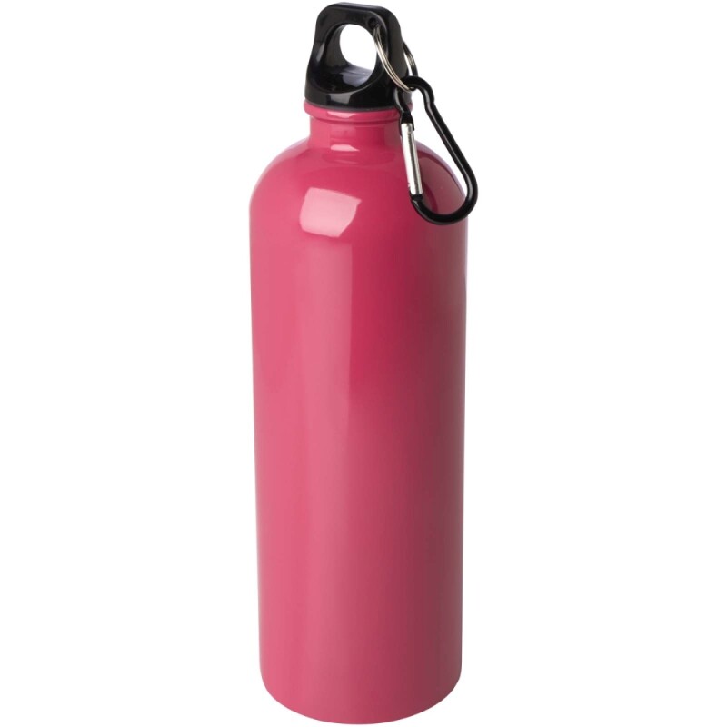 Jednostěnná láhev na vodu z nerezové oceli s karabinou 750ml, růžová