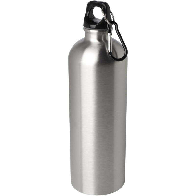 Jednostěnná láhev na vodu z nerezové oceli s karabinou 750ml, stříbrný