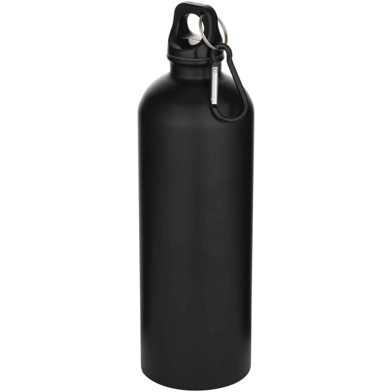 Jednostěnná matná láhev na vodu z nerezové oceli s karabinou 750ml, černá