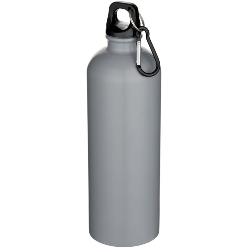 Jednostěnná matná láhev na vodu z nerezové oceli s karabinou 750ml, šedá