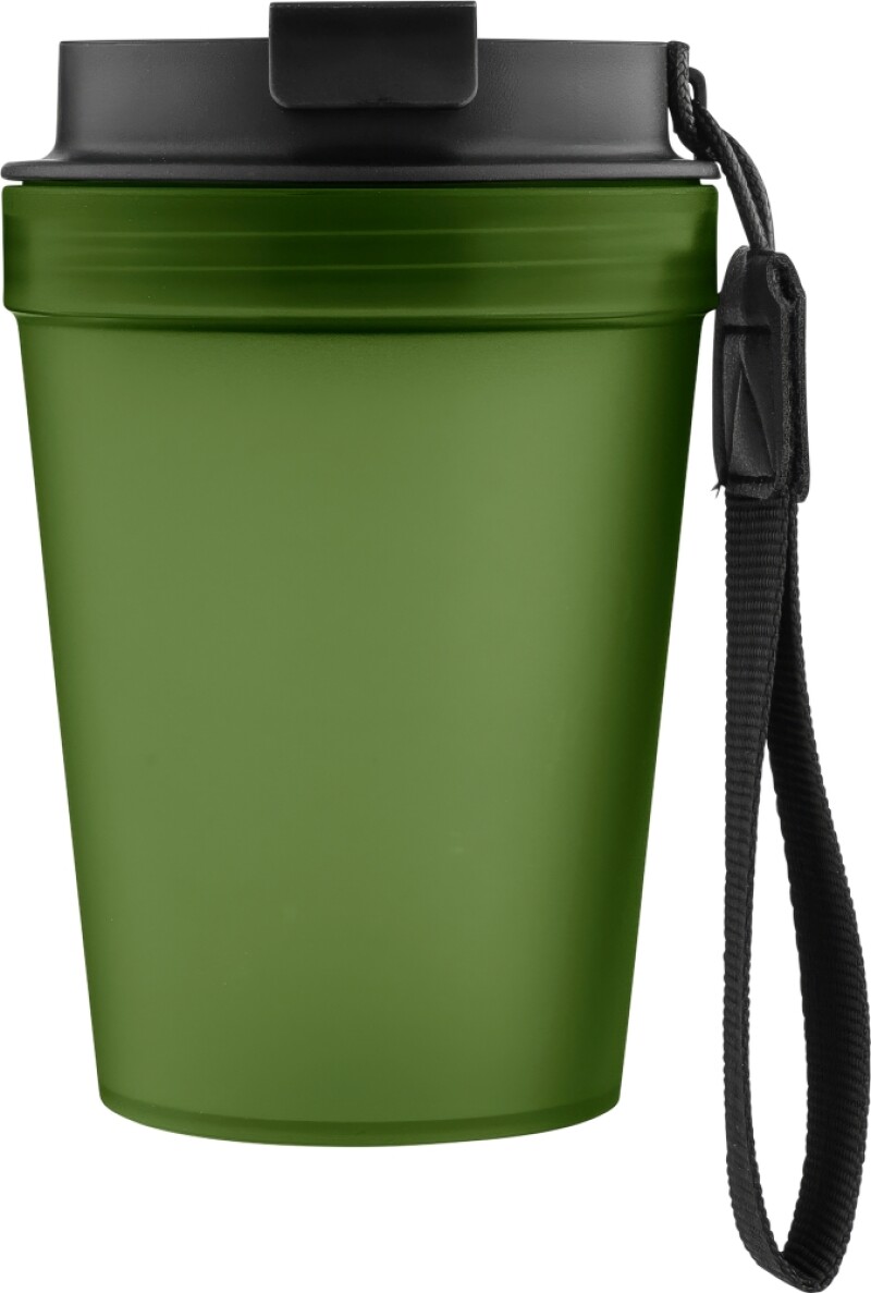 Jednostěnný termohrnek se šňůrkou na zápěstí 350 ml, tmavě zelená